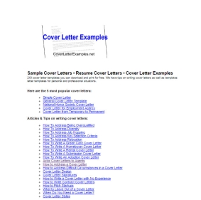 Cover Letter Samples