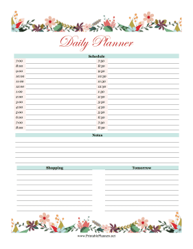 Floral Planner Pages