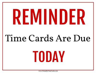 Printable Time Cards