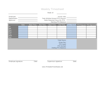 Time Sheets with PTO