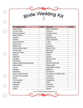 Bride Wedding Planner Pages