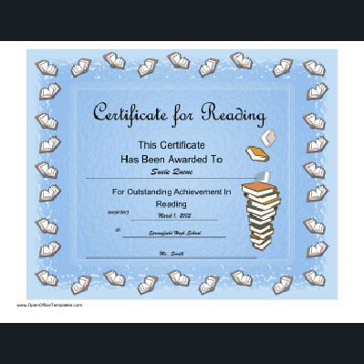 Reading Achievement Certificate