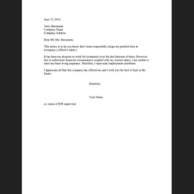 Resignation Letters