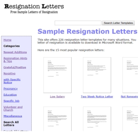 Sample Resignation Letter Wording