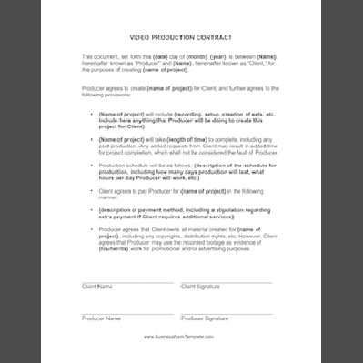 Video Production Contract