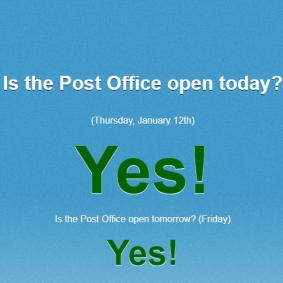 Post Office Open or Closed