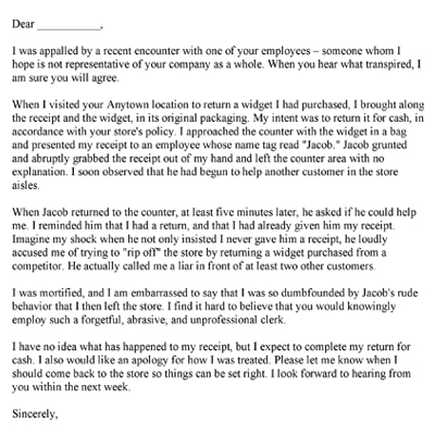 Airline Complaint Letter Sample Template