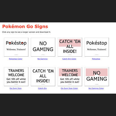 Pokemon Signs