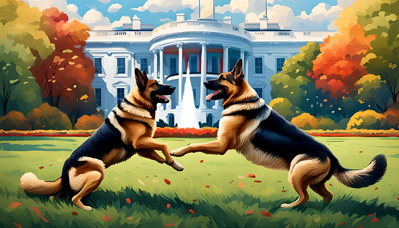 Dog Race Battle for the White House Battle Between Harris and Trump