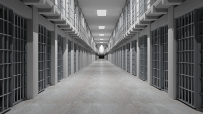 Typical Cell Block in a U.S. Prison