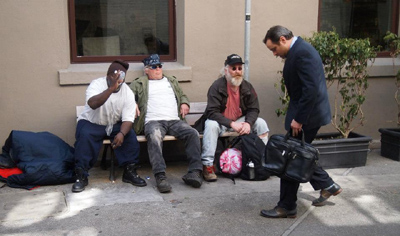 Dave and Homeless Guys on the Street