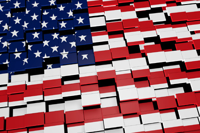 American Flag Representing a Divided U.S.