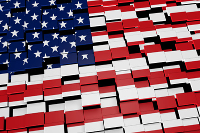 American Flag Representing a Divided U.S.