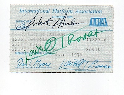 IPA Membership Card signed by Lowell Thomas