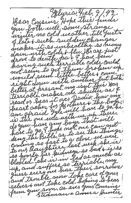 Postcard dated February 10, 1942
