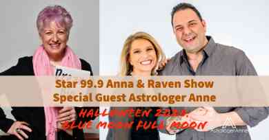 Astrologer Anne podcast from Anna & Raven Show tells why Halloween "blue Moon" full Moon will bring "wild card" energy, events