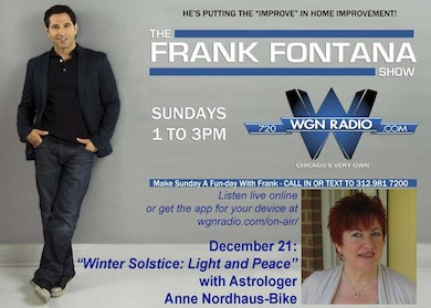 Astrologer Anne Nordhaus-Bike returns to WGN Radio this Sunday, 12/21, for a special Winter Solstice show with Frank Fontana.