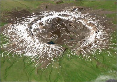 SAR Image of Okmok Volcano