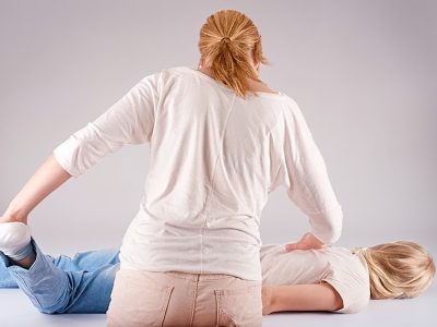 The Bowen technique being gently administered.