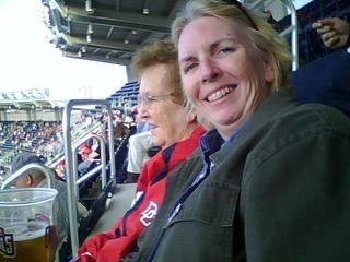 Me and my mom cheering for her favorite team the Washington Nationals