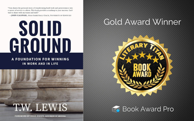 ‘Solid Ground’ by T.W. Lewis Garners  Literary Titan Gold Award