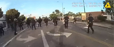 LAPD during May 30, 2020 peaceful protests in Los Angeles