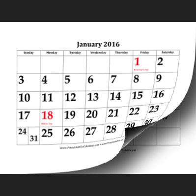 Large Bold Calendar